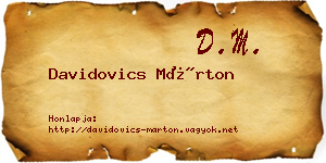 Davidovics Márton névjegykártya