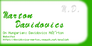 marton davidovics business card